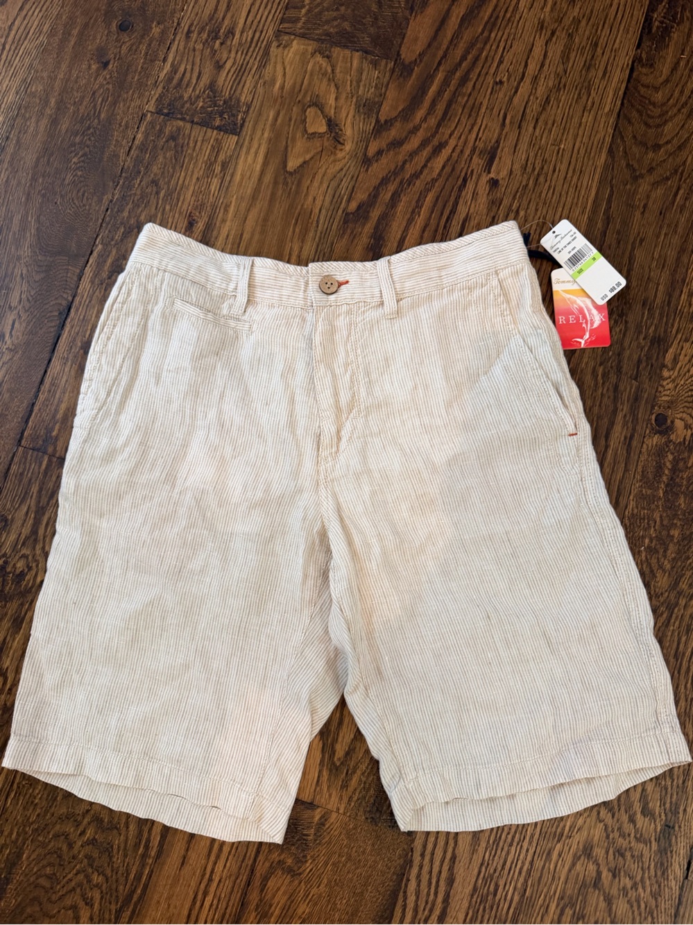 Tommy Bahama Men's Light Tan lined Linen Shorts NWT